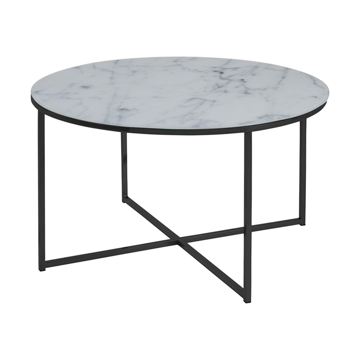 Lisomme Owen Ronde Salontfafel Marmerlook Ø 80 cm - Wit
