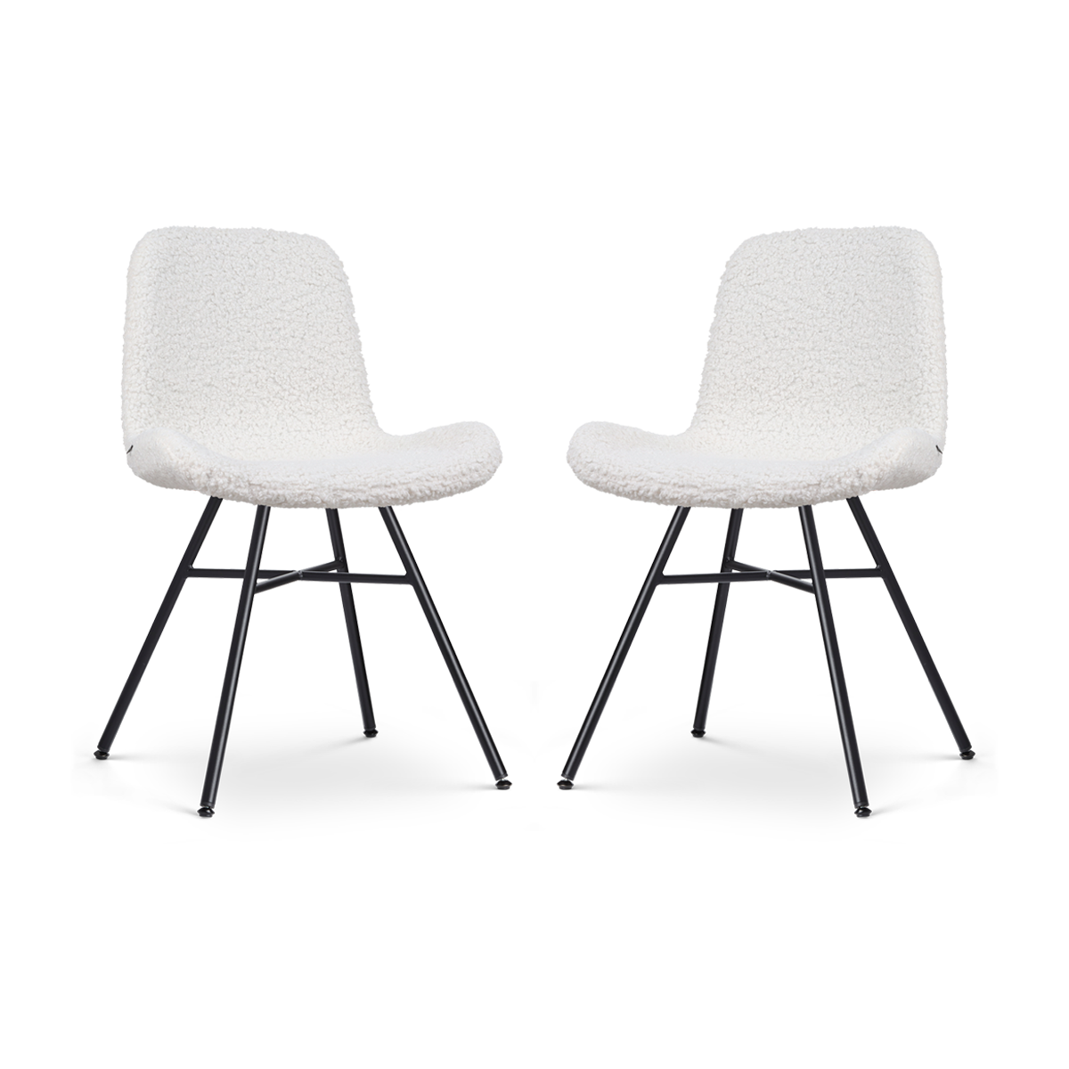 Nolon Noa-Fé Eetkamerstoelen Set van 2 - Teddy - Zwarte Poten