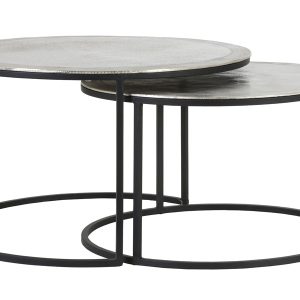 Light & Living salontafel TALCA – Ø75x45cm – zilver – Set van 2 Light & Living salontafel TALCA – Ø75x45cm – zilver – Set van 2