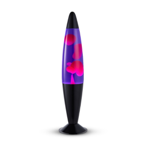 Lighto | Lavalamp zwart | paarse vloeistof met roze lava Lighto | Lavalamp zwart | paarse vloeistof met roze lava
