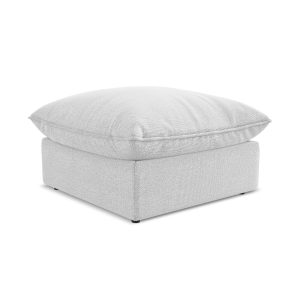 LaMiaSofa Poef Ravenna – bouclé – zilver – 75x75x45 LaMiaSofa Poef Ravenna – bouclé – zilver – 75x75x45