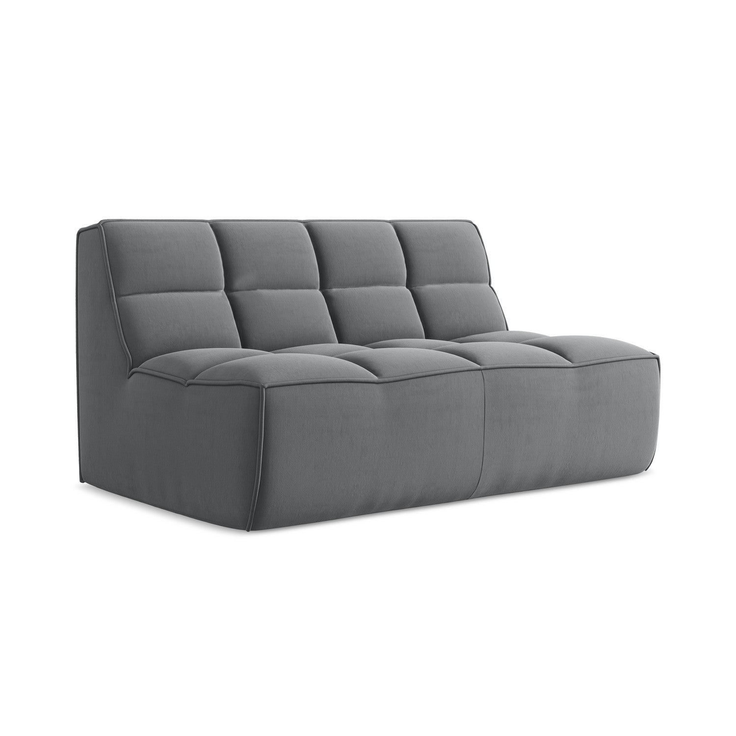 LaMiaSofa Tweezits modulaire bank Belluno - velours - staal - 160x93x7