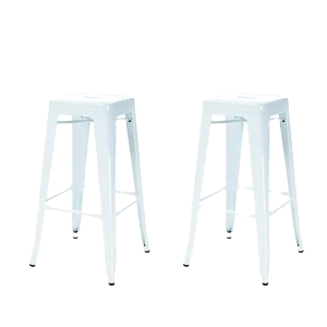 Legend Metalen barkruk wit – 65 cm – set van 2 Legend Metalen barkruk wit – 65 cm – set van 2