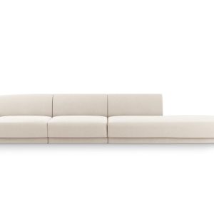 Micadoni Rechte bank Miley 4-zits, flueel, lichtbeige – 90x323x70cm Micadoni Rechte bank Miley 4-zits, flueel, lichtbeige – 90x323x70cm