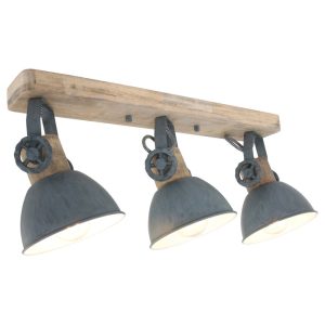 Mexlite spot gearwood – 3 lichts – 59x 17 cm – grijs Mexlite spot gearwood – 3 lichts – 59x 17 cm – grijs