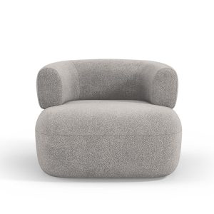 Micadoni Fauteuil Jenny boucle, lichtgrijs – 88x90x73cm