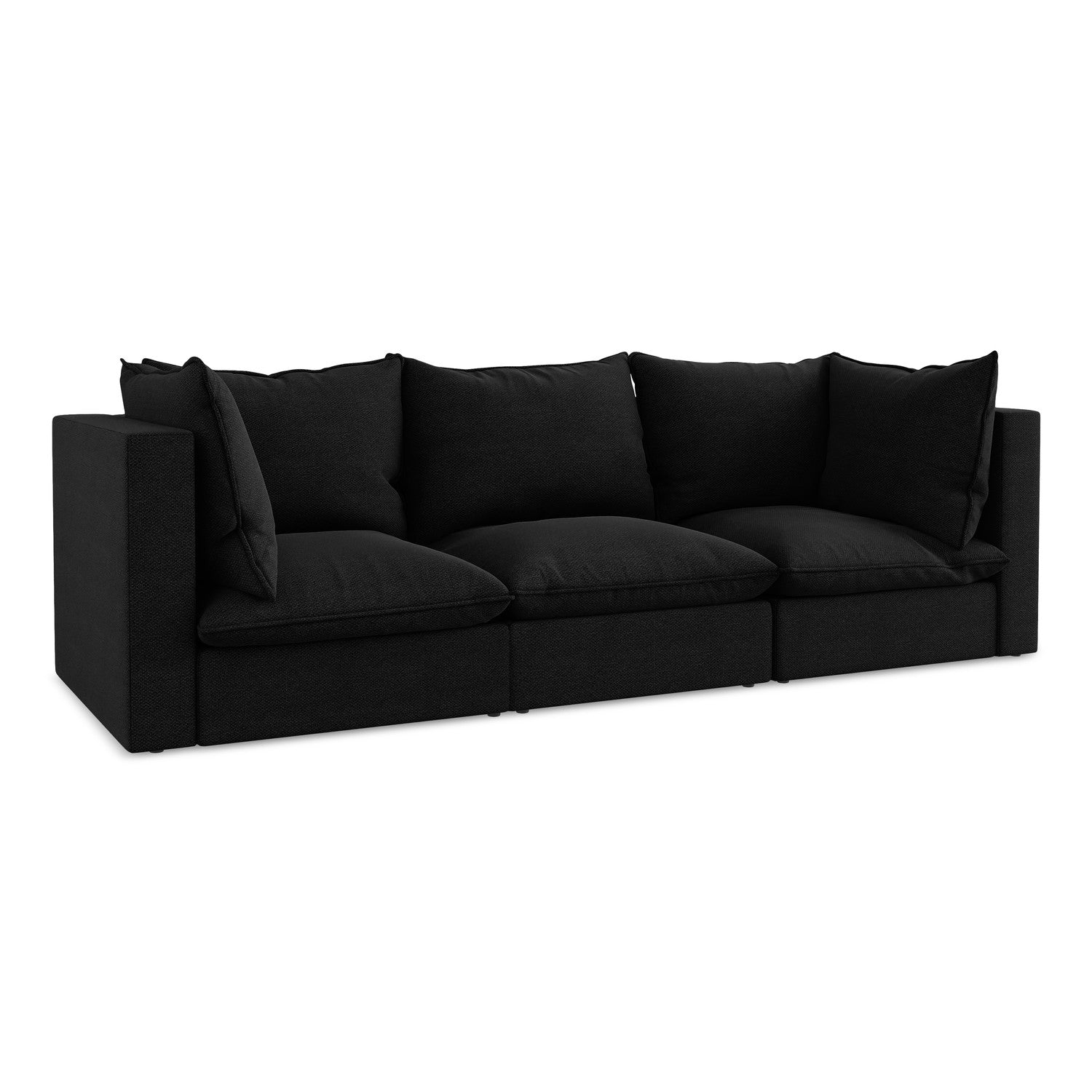 LaMiaSofa 3-zits bank Ravenna - bouclé - zwart - 255x90x77