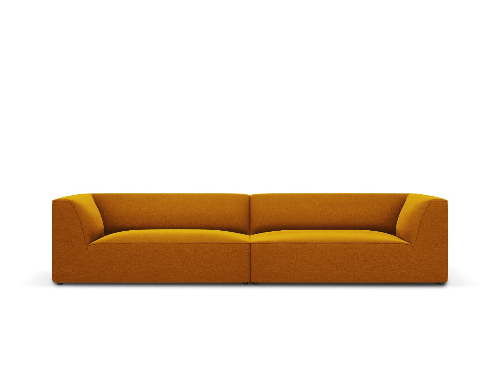 Micadoni Bank Ruby 4-zits, flueel, geel - 93x302x69cm