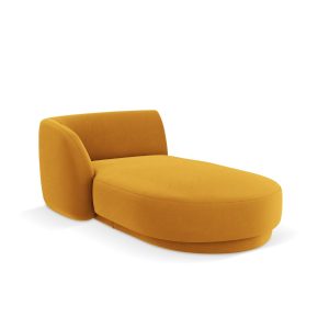 Micadoni linker meridiaan Miley flueel, geel – 156x90x70cm Micadoni linker meridiaan Miley flueel, geel – 156x90x70cm