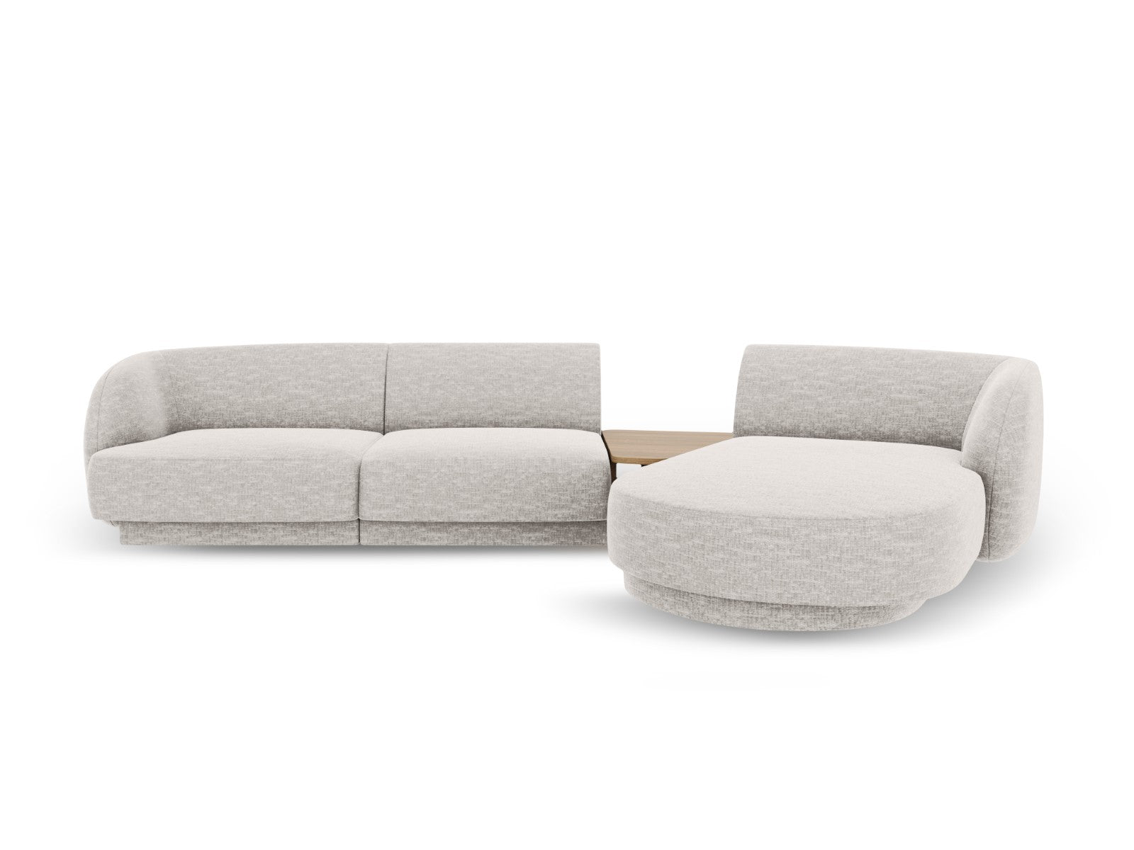 Micadoni Rechte modulaire bank Miley 3-zits, chenille, lichtgrijs - 17