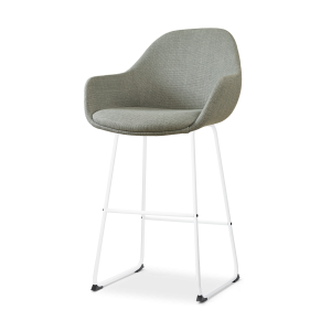 Nolon Nino-Mae Barkruk Saliegroen – met Armleuning – Wit – 75 cm