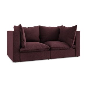 LaMiaSofa Tweezits modulaire bank Ravenna – velours – bourgondië – 180