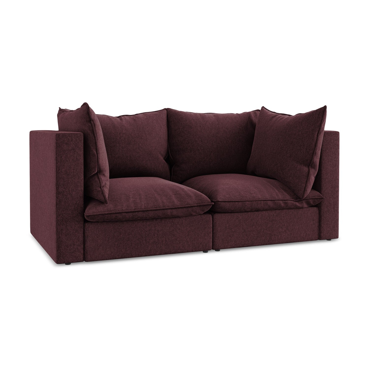 LaMiaSofa Tweezits modulaire bank Ravenna - velours - bourgondië - 180