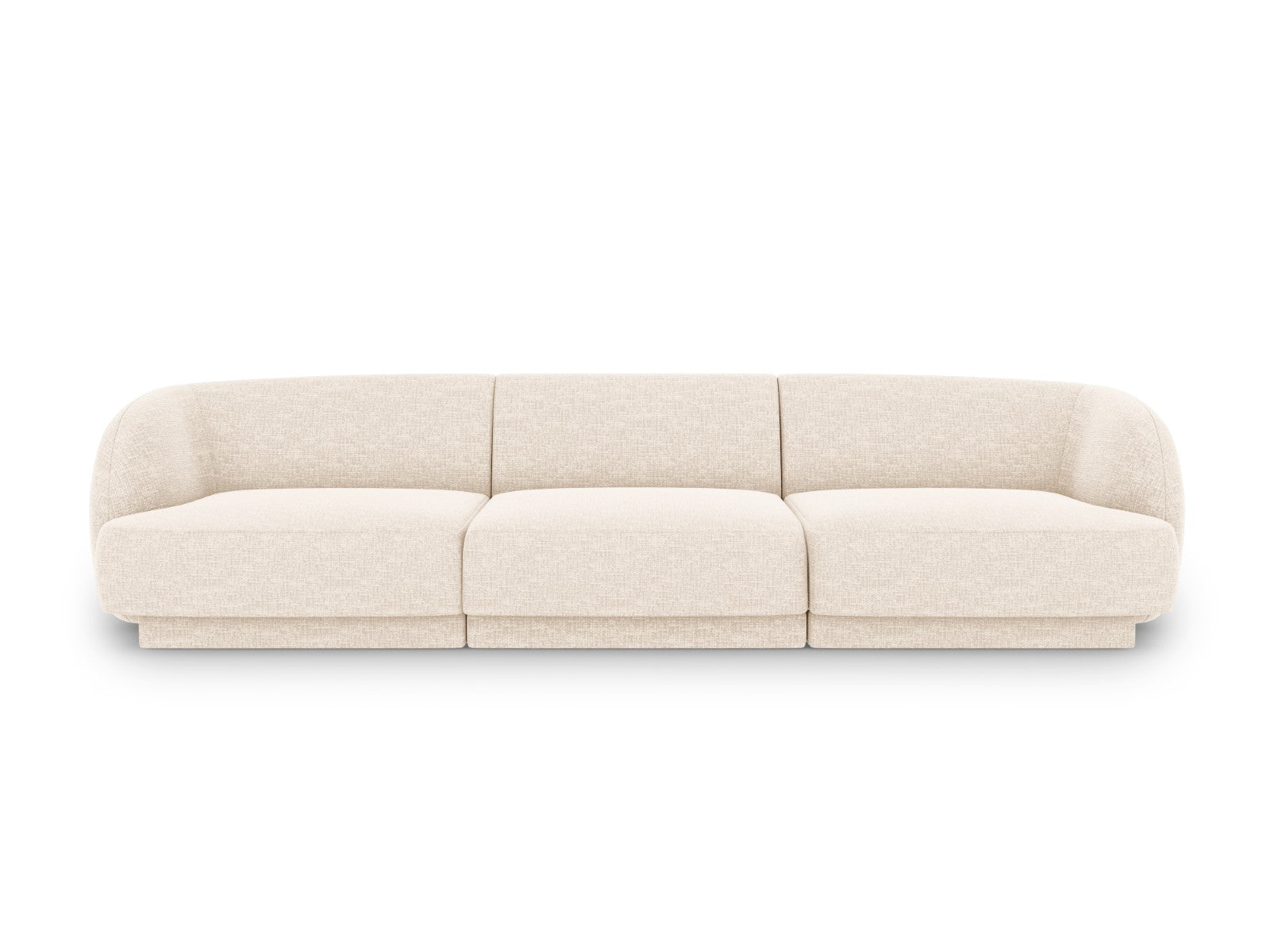 Micadoni Bank Miley 3-zits, chenille, lichtbeige - 90x255x70cm