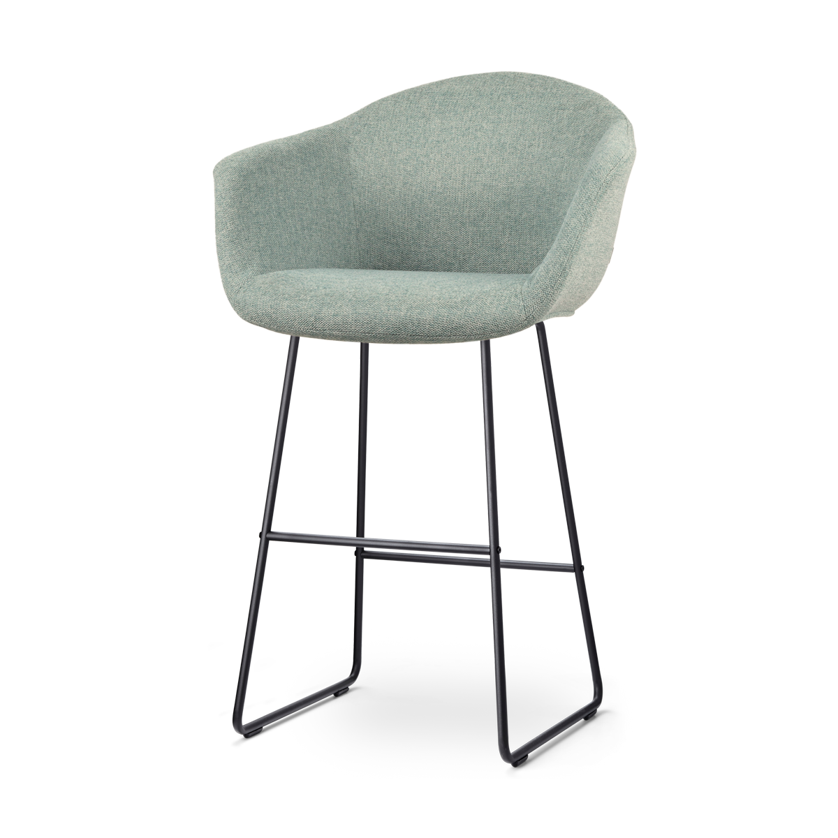 Nolon Nino-Otis Barkruk Zacht Groen - met Armleuning - Zwart - 75 cm