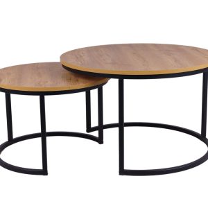 MaximaVida ronde salontafel set Kiev XL 75 cm – rustiek eikenhout fine MaximaVida ronde salontafel set Kiev XL 75 cm – rustiek eikenhout fine