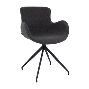 Kick draaistoel Novi – Bouclé – Donkergrijs