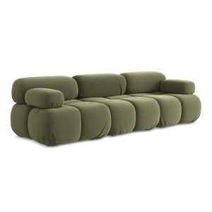 LaMiaSofa 3-zits bank Sanremo – velours – olijf – 285x96x70