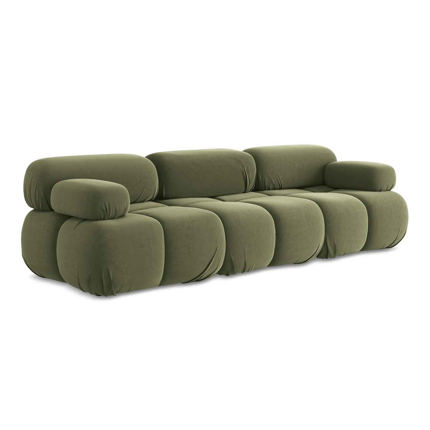 LaMiaSofa 3-zits bank Sanremo - velours - olijf - 285x96x70