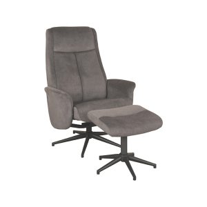 LABEL51 Relaxfauteuil Bergen – Antraciet – Draaibaar – Incl. Hocker LABEL51 Relaxfauteuil Bergen – Antraciet – Draaibaar – Incl. Hocker