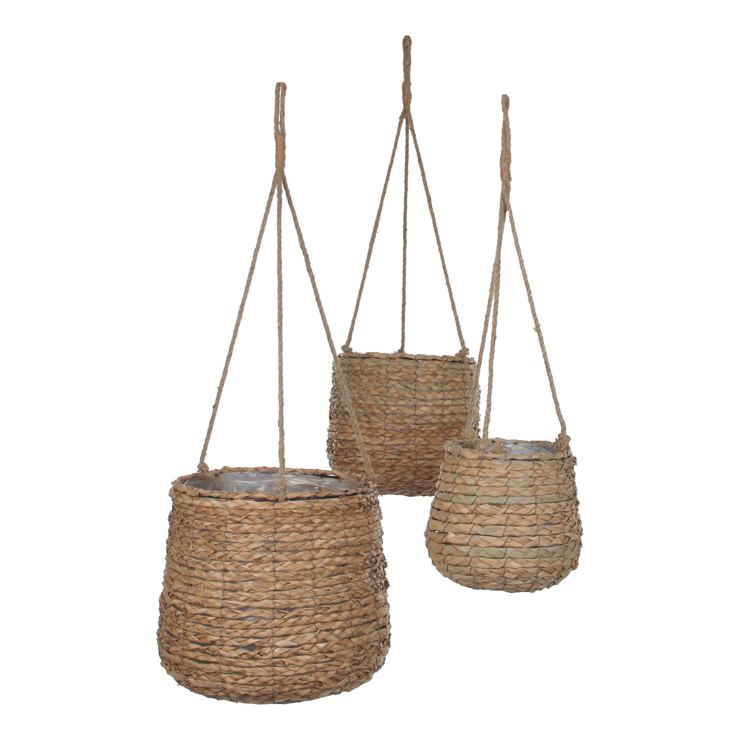 Mica Decorations Avalon Hangpot - Set van 3 - H90 x ؝30 cm - Zeegras -