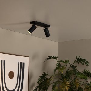 Lucide plafondspot CLUBS – 2xGU10 – Zwart Lucide plafondspot CLUBS – 2xGU10 – Zwart