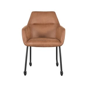 LABEL51 Eetkamerstoel Lenny – Cognac – Zithoogte 45cm – Set van 2 LABEL51 Eetkamerstoel Lenny – Cognac – Zithoogte 45cm – Set van 2
