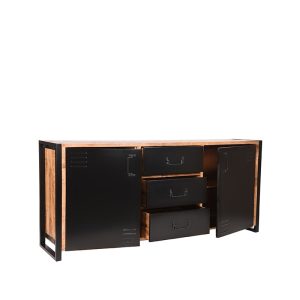 LABEL51 Dressoir Brussels – Zwart Mangohout – 190x45x85cm LABEL51 Dressoir Brussels – Zwart Mangohout – 190x45x85cm