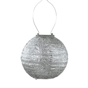 Lumiz solar lampion – topaze rond – 20 cm – zilver Lumiz solar lampion – topaze rond – 20 cm – zilver