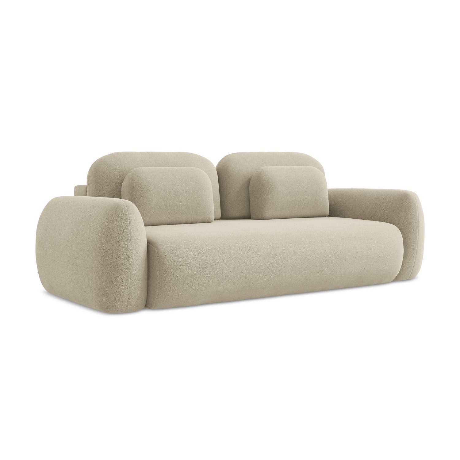 LaMiaSofa 3-zits slaapbank Ferretti - bouclé - donkerbeige - 266x121x9