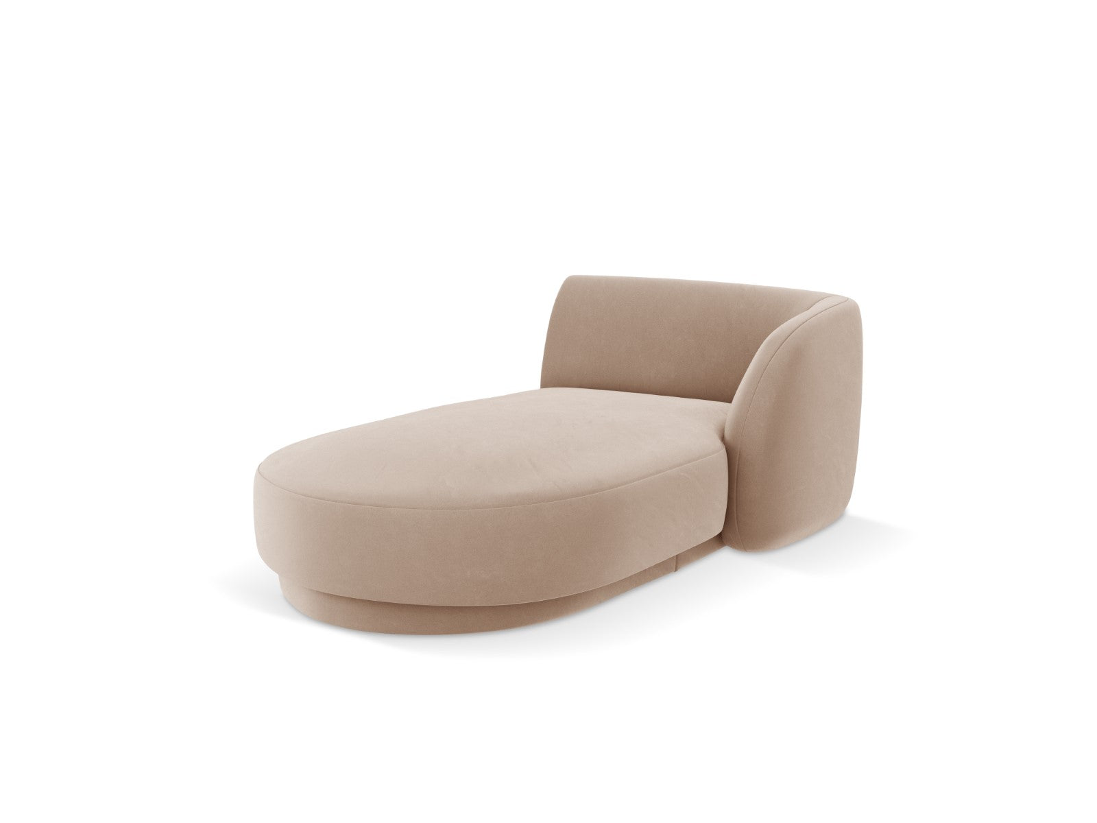 Micadoni rechter chaise longue Miley flueel, cappuccino - 156x90x70cm