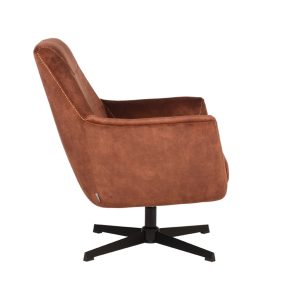 LABEL51 Fauteuil Toby – Oranje Velvet – Draaibaar LABEL51 Fauteuil Toby – Oranje Velvet – Draaibaar