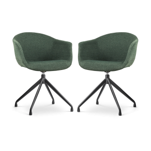 Nolon Nola-Otis Draaibare Eetkamerstoelen Set – Donkergroen – Zwart Nolon Nola-Otis Draaibare Eetkamerstoelen Set – Donkergroen – Zwart