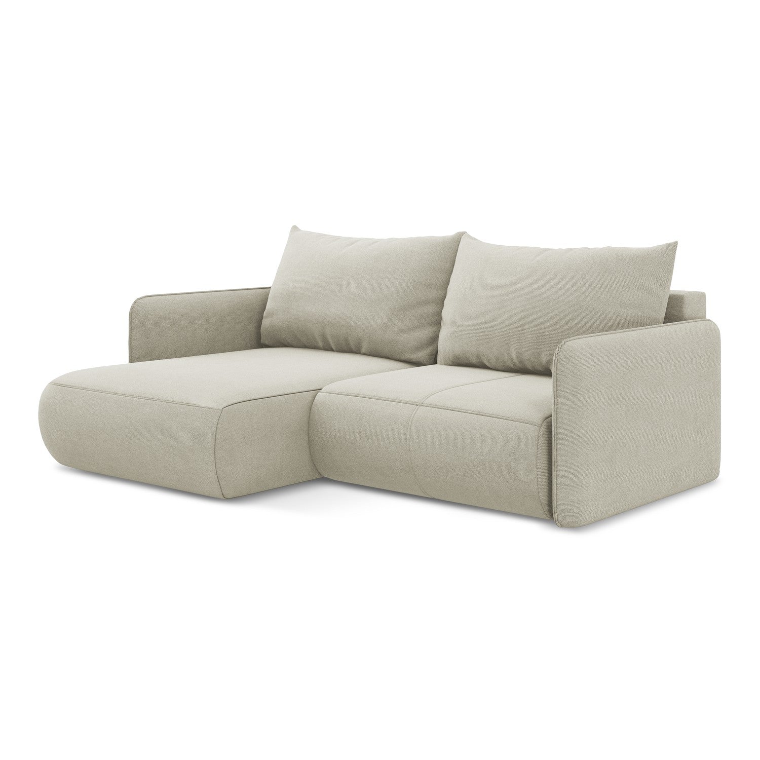 LaMiaSofa hoekbank links Palermo - textuurstof - lichtbeige - 207x148x