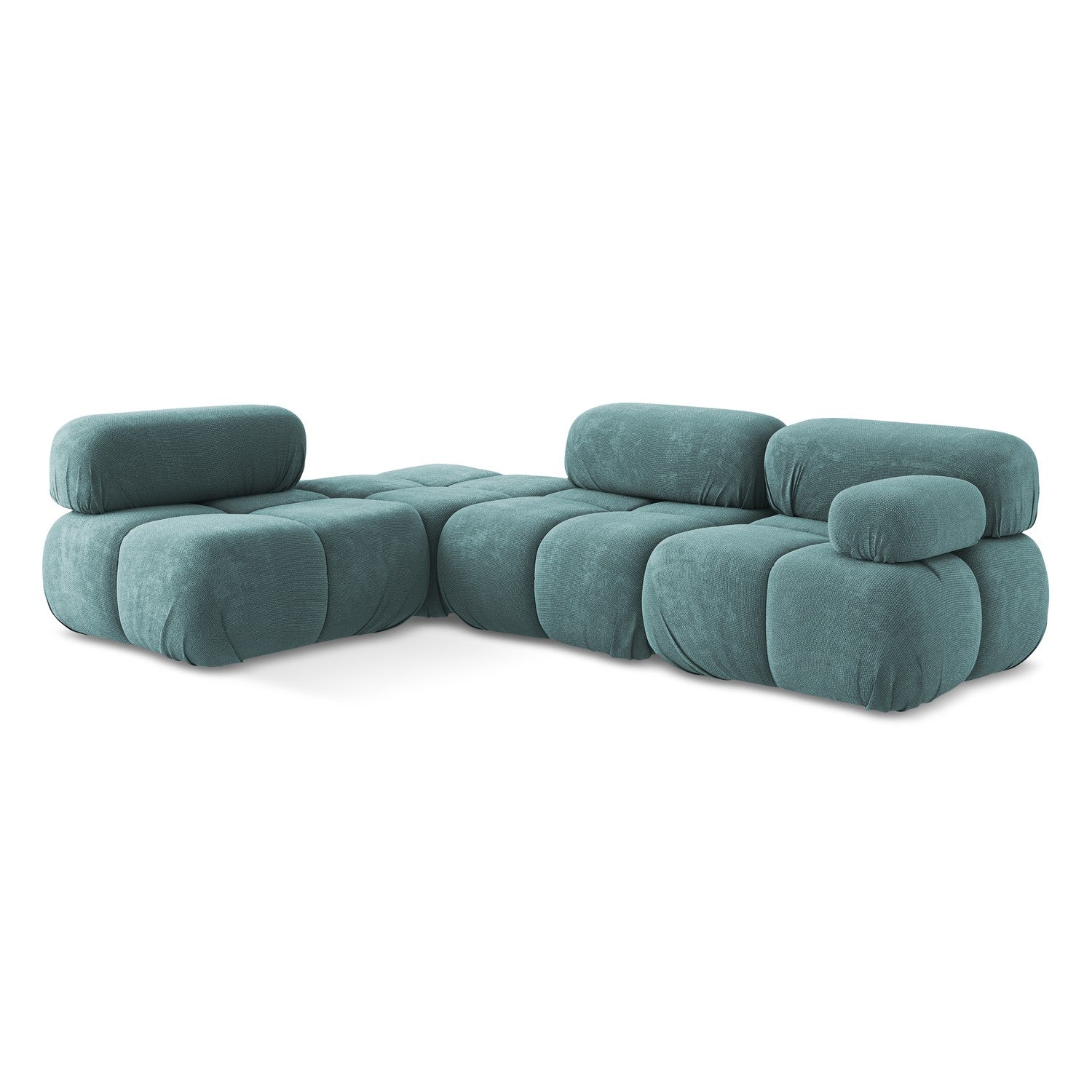 LaMiaSofa hoekbank links Sanremo - chenille stof - jeans - 285x190x70