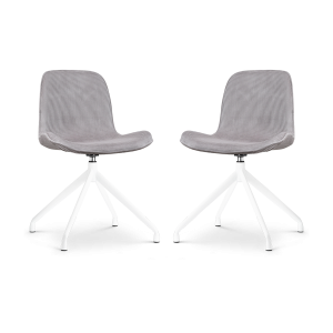 Nolon Nola-Fé Draaibare Eetkamerstoelen Set – Rib Warm Grijs – Wit Nolon Nola-Fé Draaibare Eetkamerstoelen Set – Rib Warm Grijs – Wit