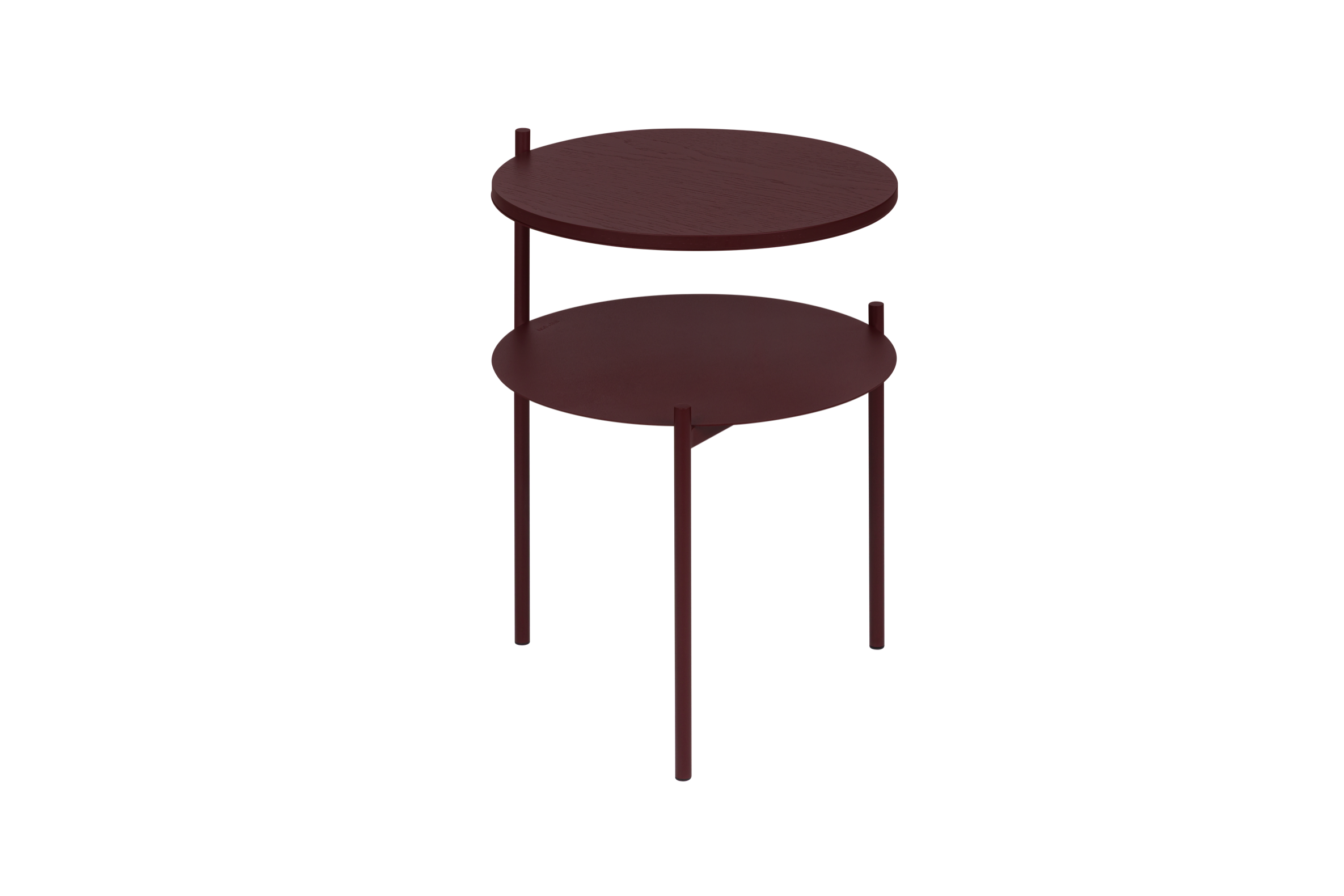 noo.ma Tu nachtkastje - Wine Berry, rond bijzettafeltje 42 x 42 x 55 c