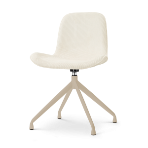 Nolon Nola-Fé draaibare eetkamerstoel rib beige beige onderstel Nolon Nola-Fé draaibare eetkamerstoel rib beige beige onderstel