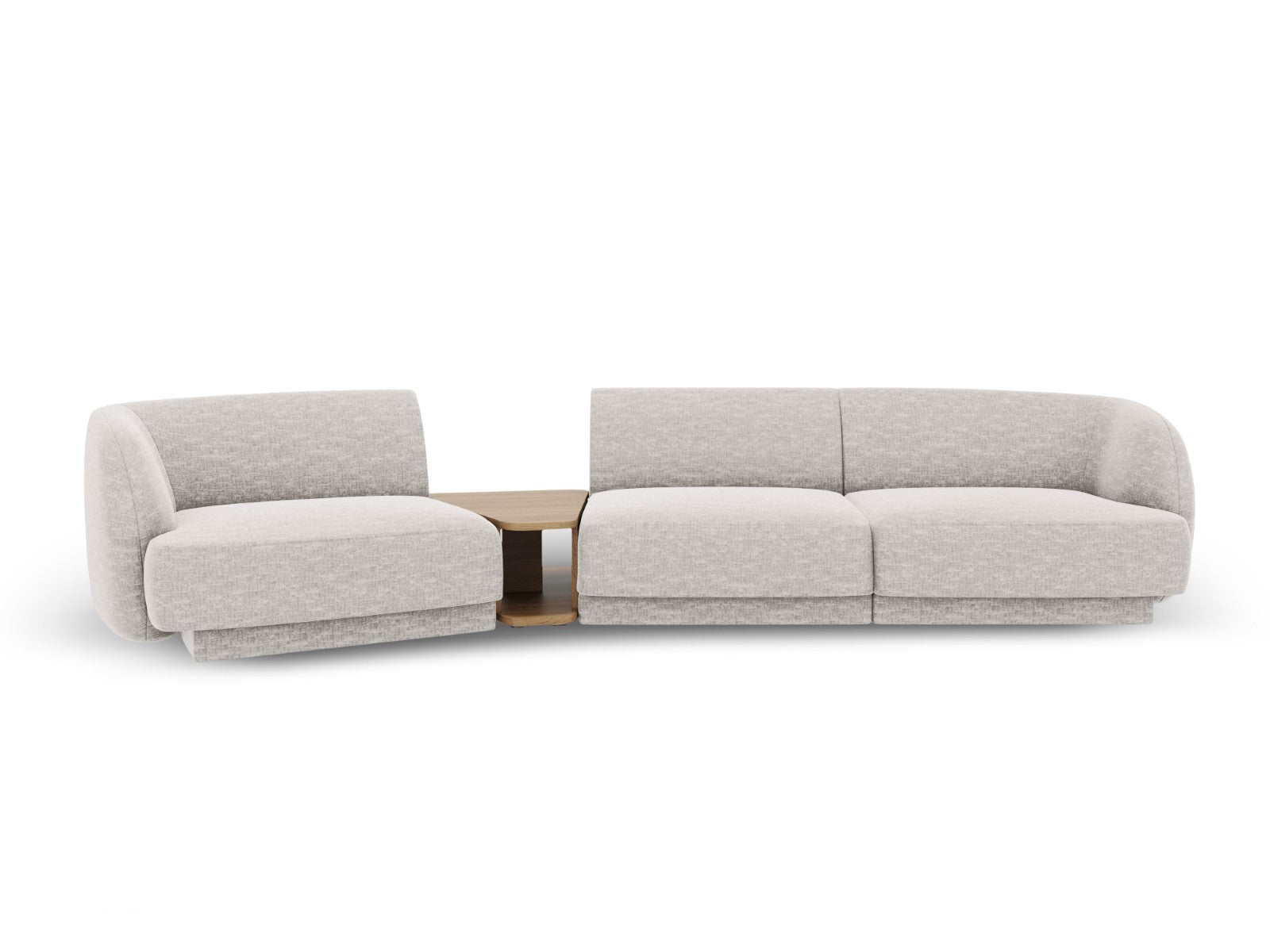 Micadoni linker modulaire bank Miley 3-zits, chenille, lichtgrijs - 12