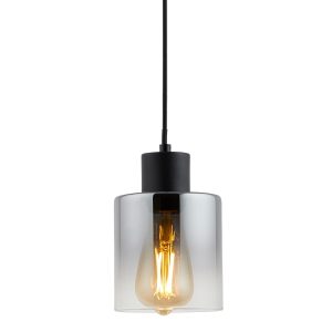 Lighto | Art deco hanglamp zwart met smoke glas | Milo Lighto | Art deco hanglamp zwart met smoke glas | Milo