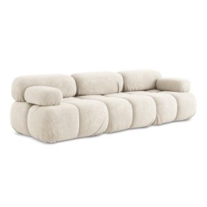 LaMiaSofa 3-zits bank Sanremo – chenille stof – lichtbeige – 285x96x70
