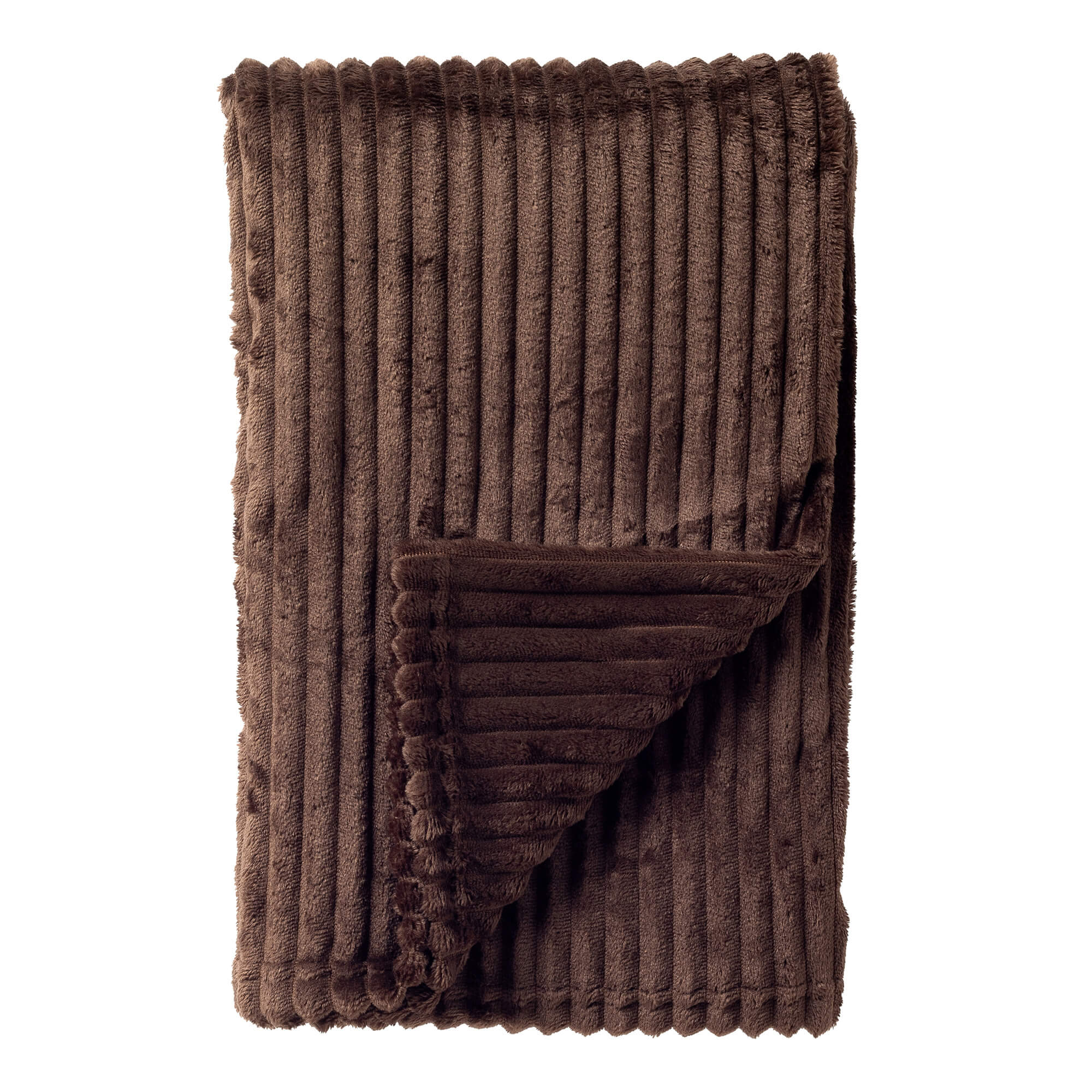 MARTHY - plaid 140x180 cm - ribfluweel - gerecycled - Chocolate Martin
