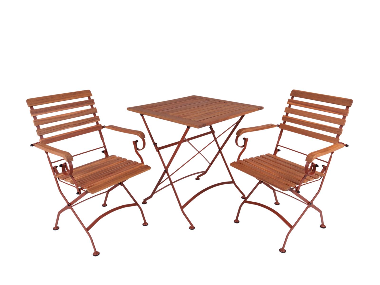 MaximaVida inklapbare vierkante acacia bistro set Toscana 70 cm roestb