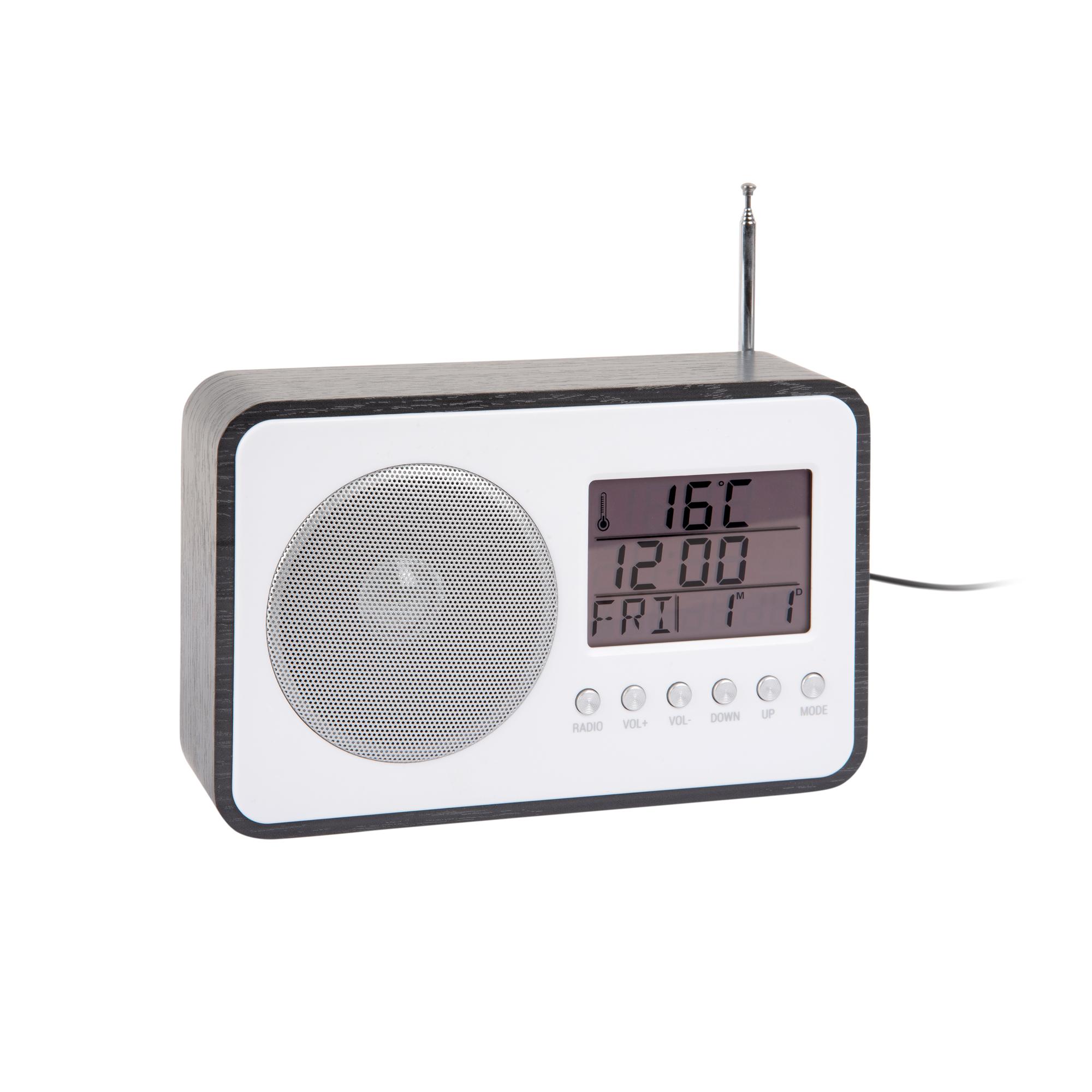 Karlsson wekker FM Radio - zwart - 19.2x6.6x12.5cm - Vaderdag - Vaderd