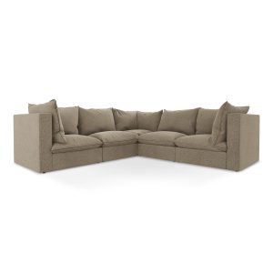 LaMiaSofa Modulaire hoekbank Ravenna – velours – beige – 255x255x77 LaMiaSofa Modulaire hoekbank Ravenna – velours – beige – 255x255x77