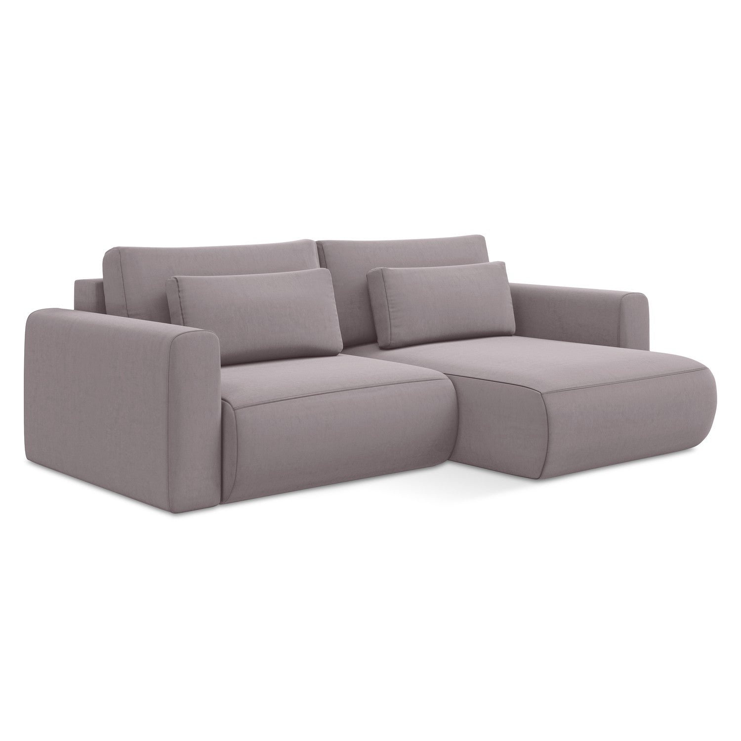 LaMiaSofa hoekbank rechts Perugia - velours - lavendel - 240x149x82