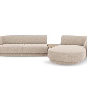 Micadoni Rechte modulaire bank Miley 3-zits, structurele stof beige – Micadoni Rechte modulaire bank Miley 3-zits, structurele stof beige –