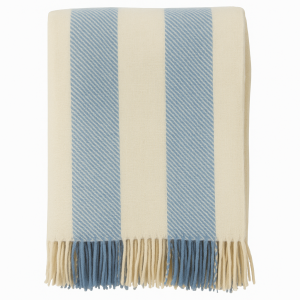 Klippan 100% wollen deken – Gotland – vertical stripe – blauw- 130×200