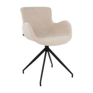 Kick draaistoel Novi – Bouclé – Beige