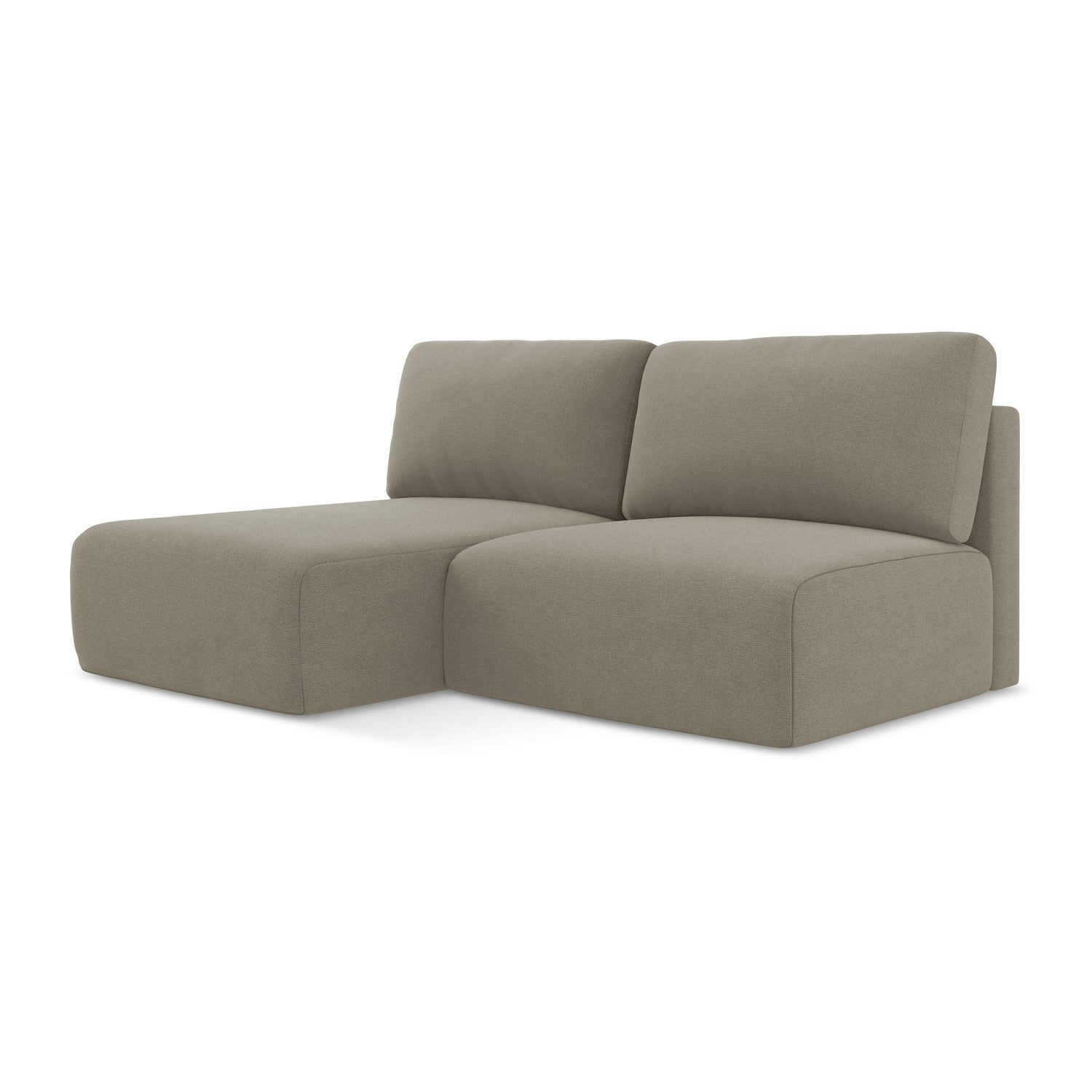 LaMiaSofa hoekbank links Ostia - textuurstof - donkerbeige - 210x149x7